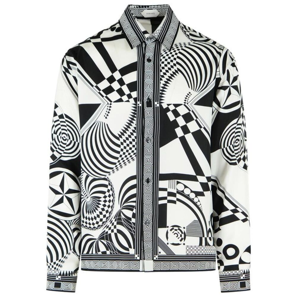 Versace Black Silk Twill Shirt Men